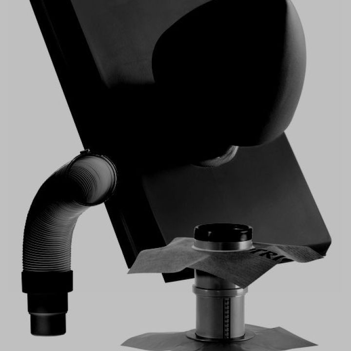 Creaton Domino Csatornaszellőző cserép NW100 engóbozott fekete matt