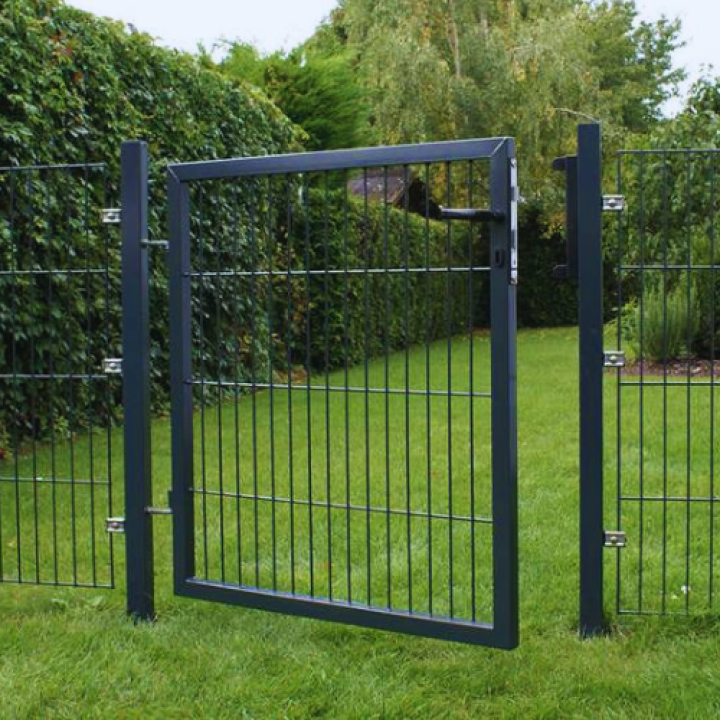 Reti Egyszárnyú kapu, 3D betéttel, 1094x1545 mm, 2180 mm, 60x60 mm oszloppal, RAL7016 antracit