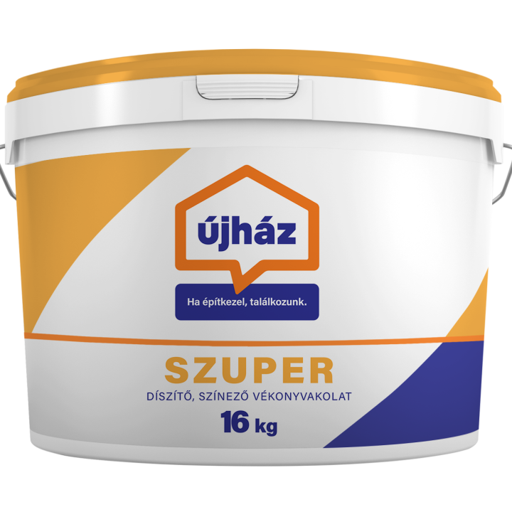 újHÁZ Szuper Vékonyvakolat, kapart 1,5 mm B1 fehér, 16 kg