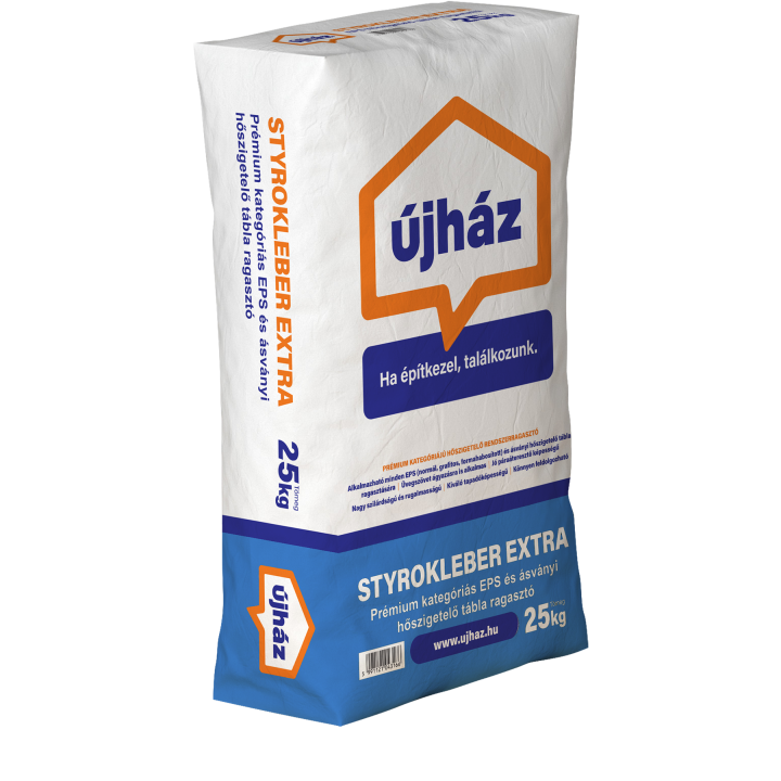 újHÁZ Styrokleber Extra Homlokzati ragasztó és ágyazóhabarcs 25 kg