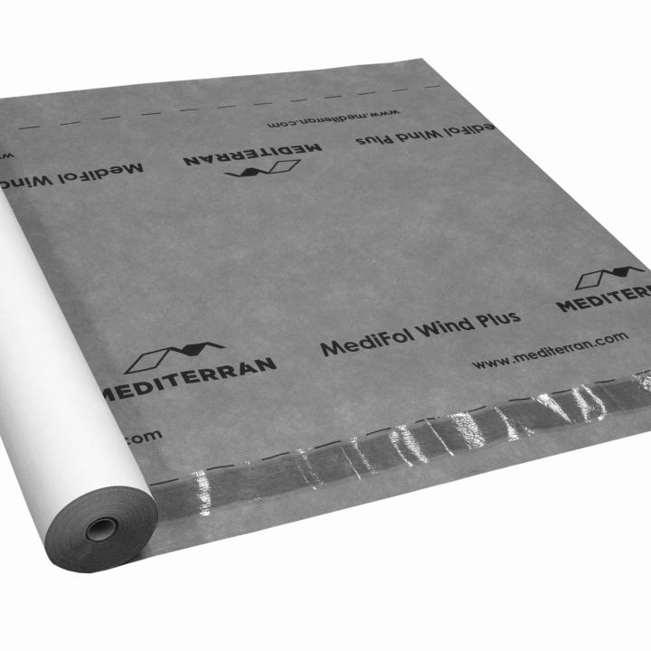 Terrán MediFol Wind Plus Páraáteresztő tetőfólia 2 ragasztósávval 140 g, 75 m2/tekercs