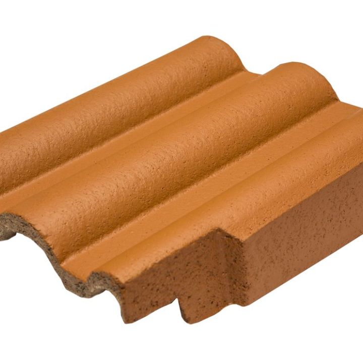 újHÁZ Toscana Lux Matt beton szegélycserép jobb téglavörös