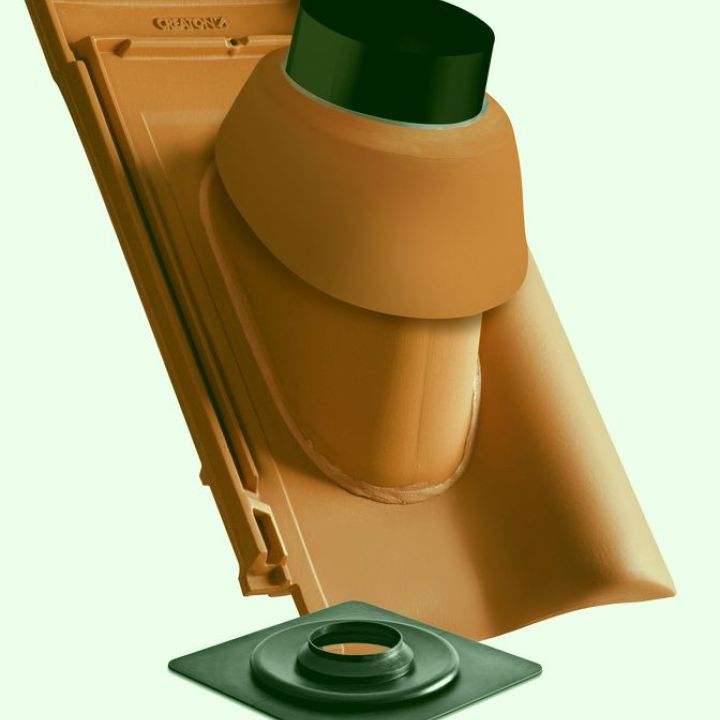 SwissporTON Balance Gázkémény átvezető cserép NW110 engóbozott sötétbarna