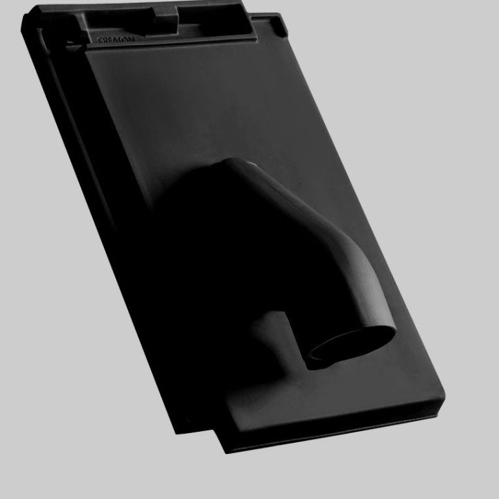 Creaton Domino Szolárcső-átvezető cserép NW70 engóbozott fekete matt