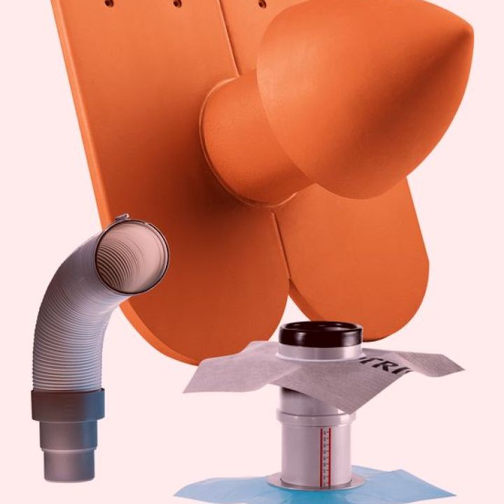 SwissporTON Klassik Csatornaszellőző cserép NW100 Signum A engóbozott rézvörös